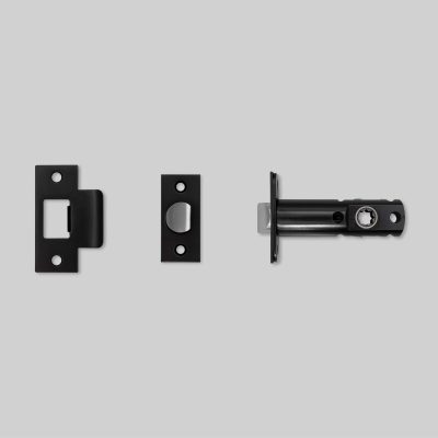 TUBULAR LATCH / DOOR HANDLE / PASSAGE / BLACK - 2-3/4"
