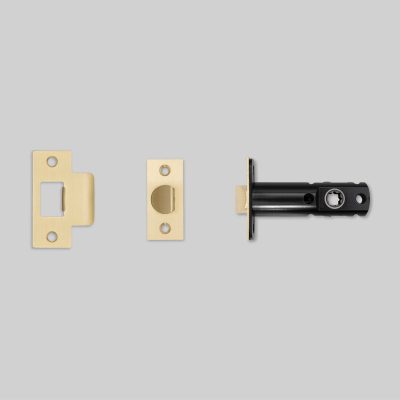 TUBULAR LATCH / DOOR HANDLE / PRIVACY / BRASS - 2-3/8"