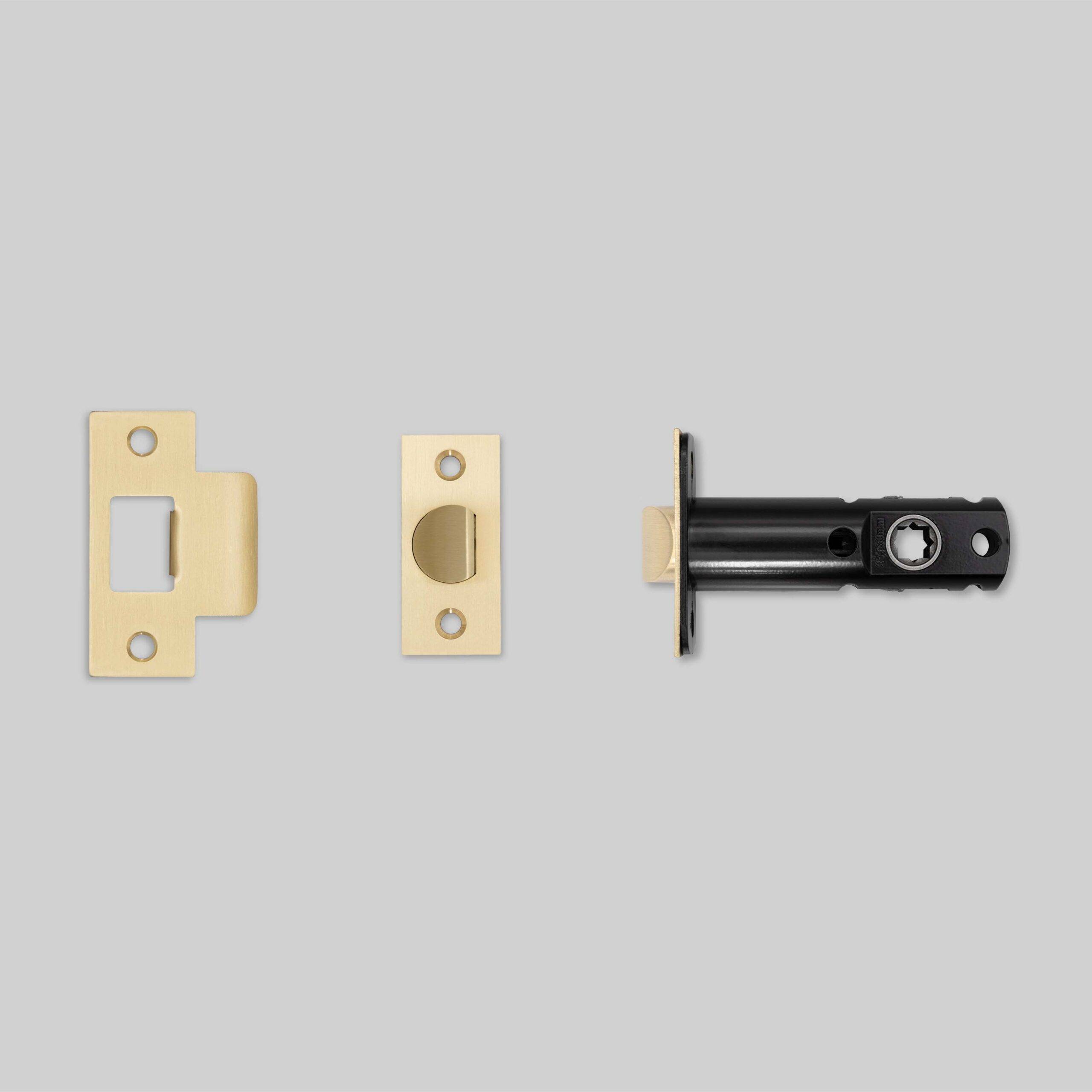 TUBULAR LATCH / DOOR HANDLE / PRIVACY / BRASS - 2-3/4"