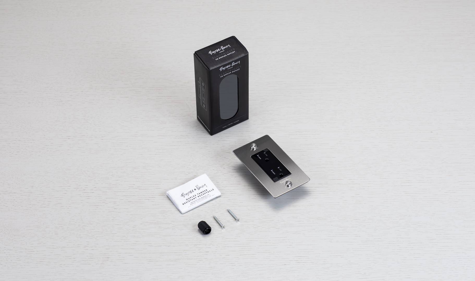 1G DUPLEX OUTLET / CROSS / WITH LOGO / BLACK - Image 2