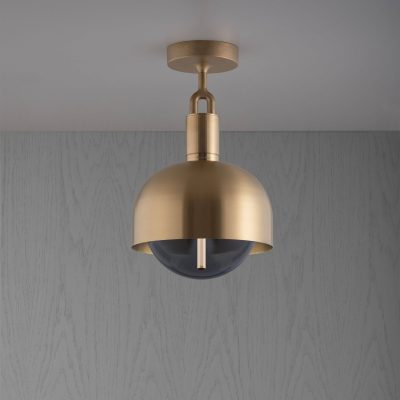 FORKED CEILING / LINEAR / SHADE / GLOBE / SMOKED / MEDIUM / BRASS