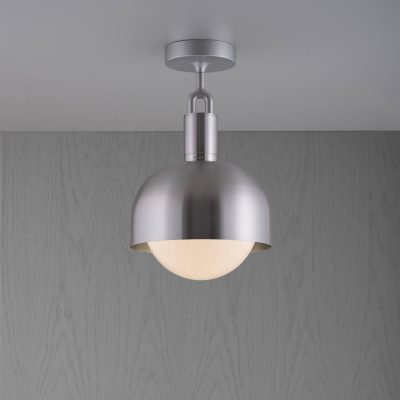 FORKED CEILING / LINEAR / SHADE / GLOBE / OPAL / MEDIUM / STEEL