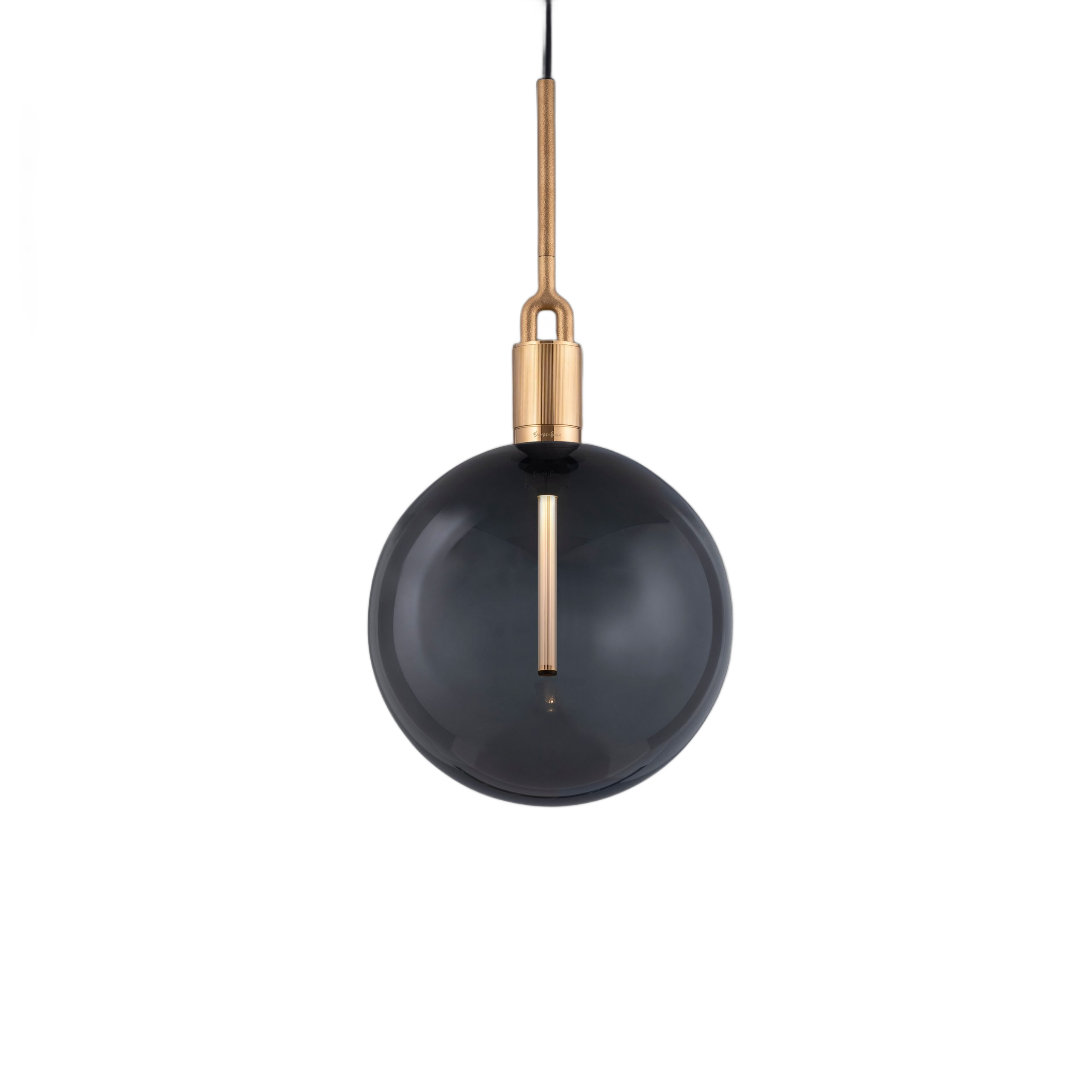 FORKED PENDANT / LINEAR / GLOBE / SMOKED / LARGE / BRASS - Image 5