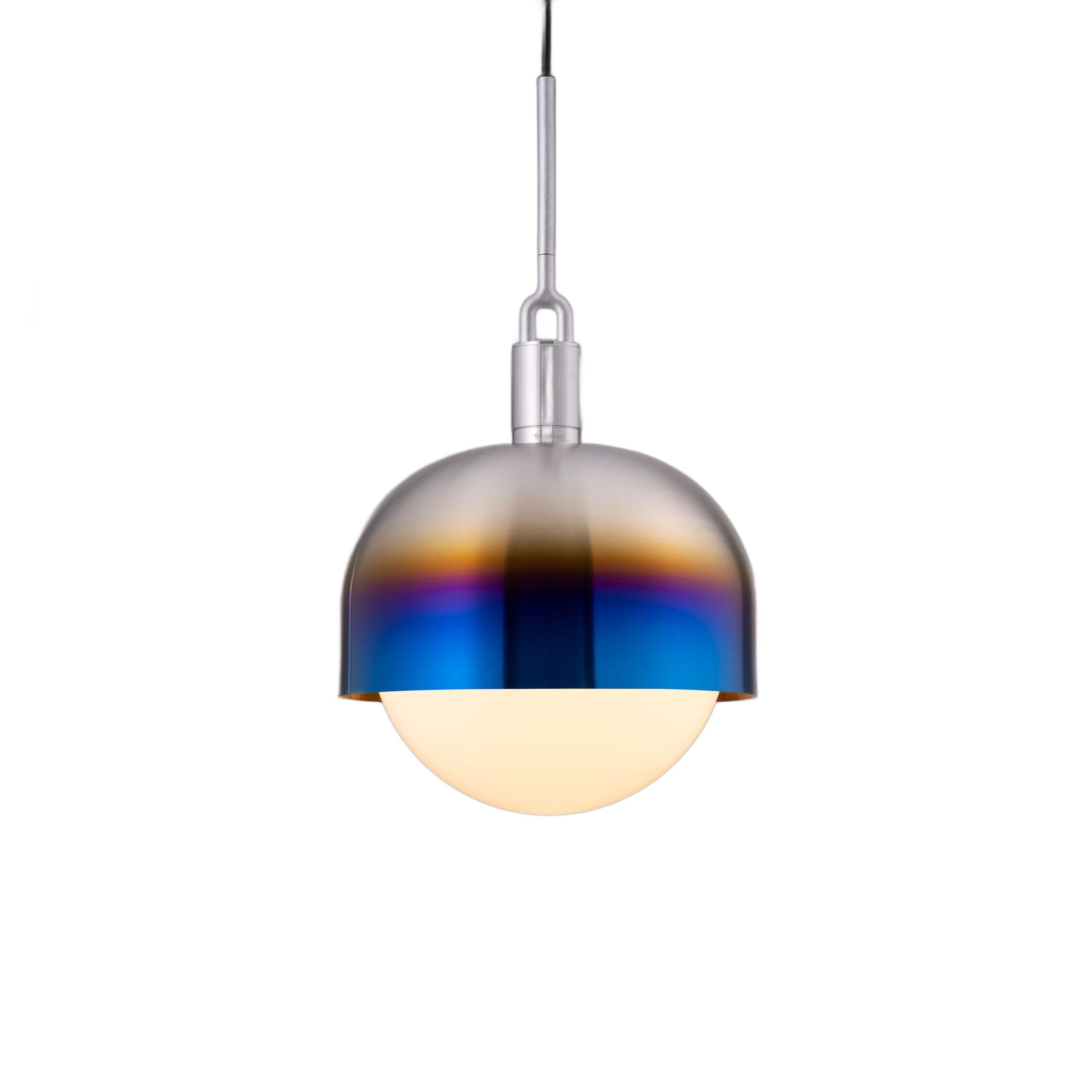 FORKED PENDANT / LINEAR / SHADE / GLOBE / OPAL / LARGE / BURNT STEEL - Image 6