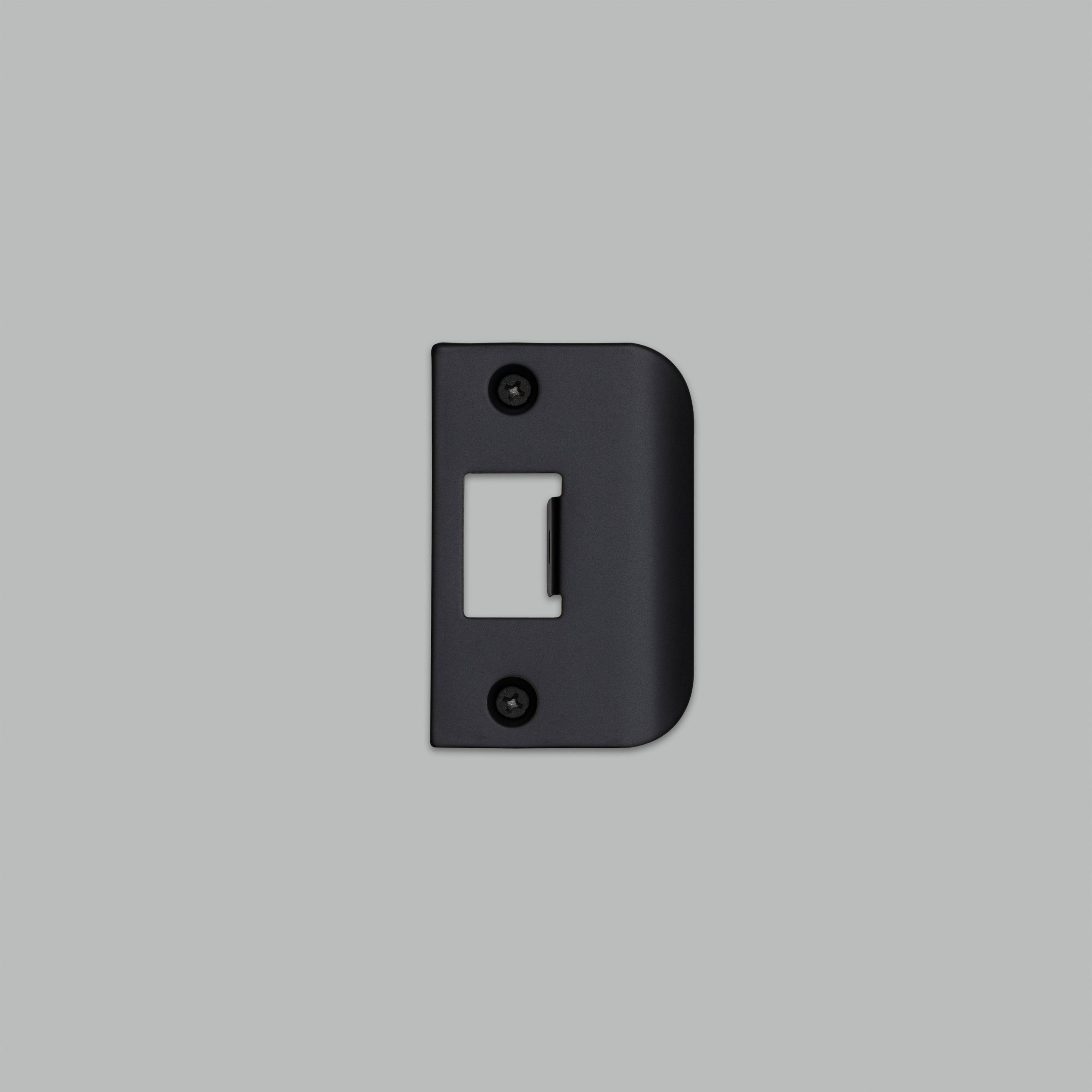 STRIKE PLATE KIT / D SHAPED / STANDARD DOOR / BLACK