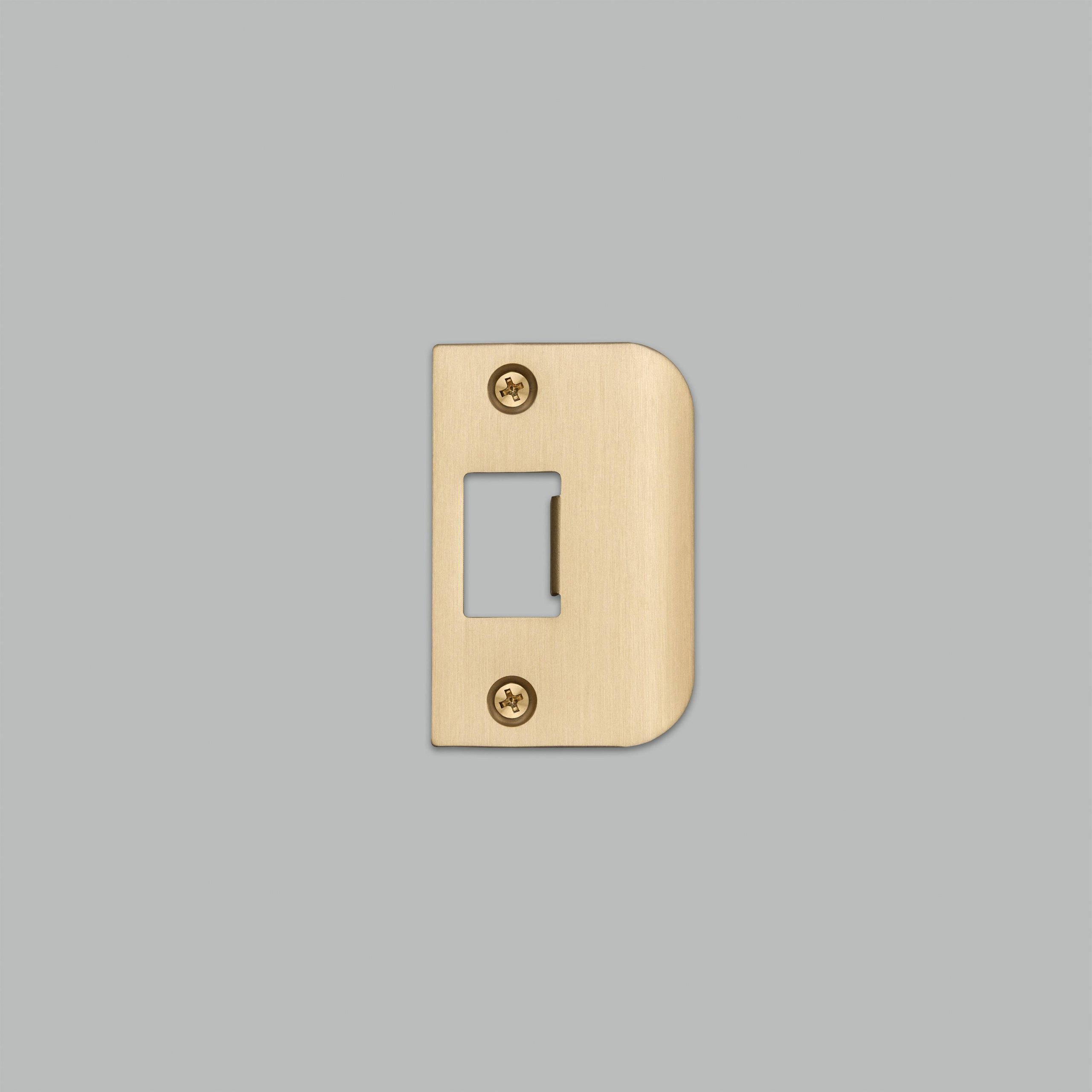 STRIKE PLATE KIT / D SHAPED / STANDARD DOOR / BRASS