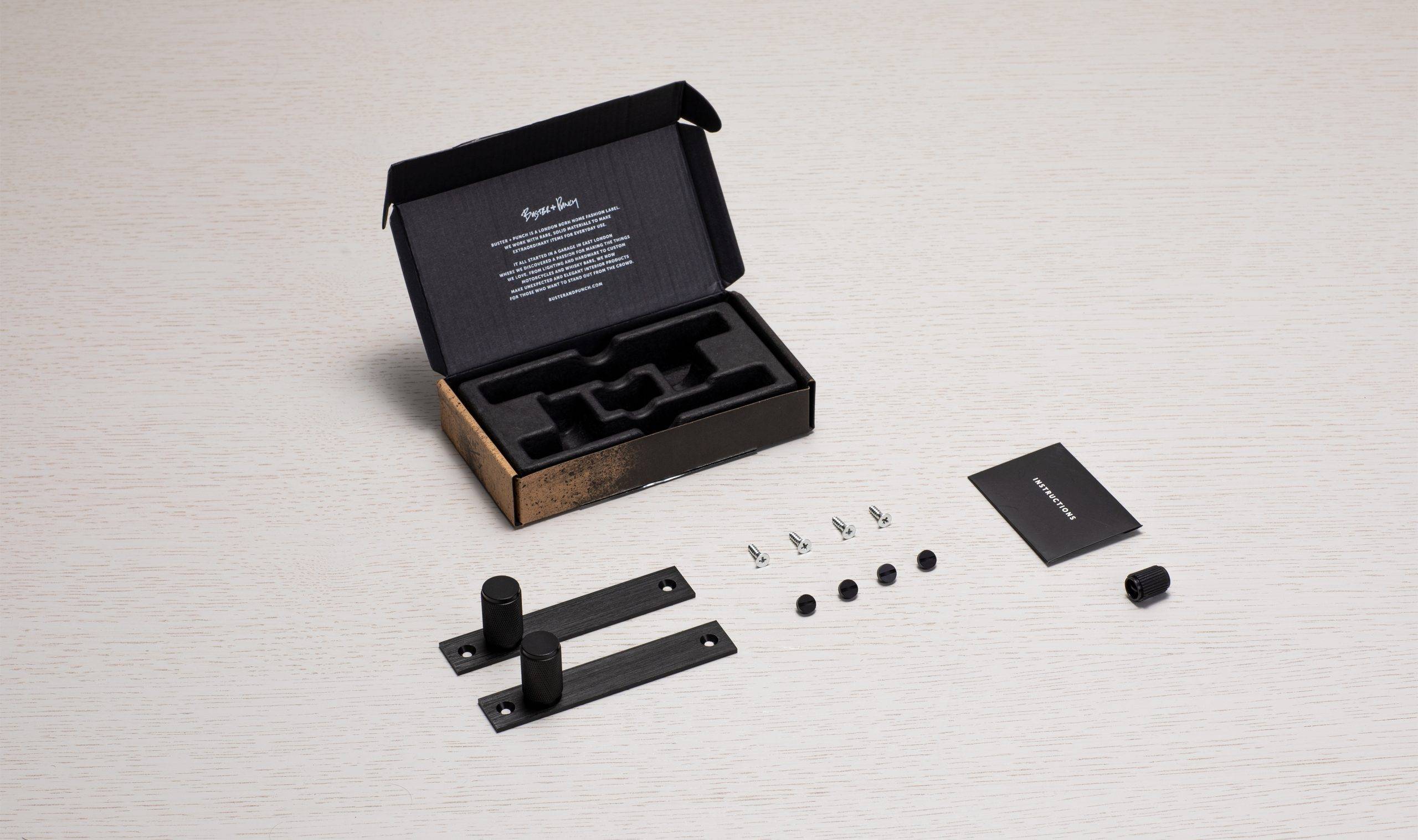 FURNITURE KNOB / PLATE / CROSS / BLACK - Image 3