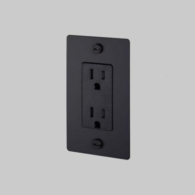 1G DUPLEX OUTLET / CROSS / WITHOUT LOGO / BLACK