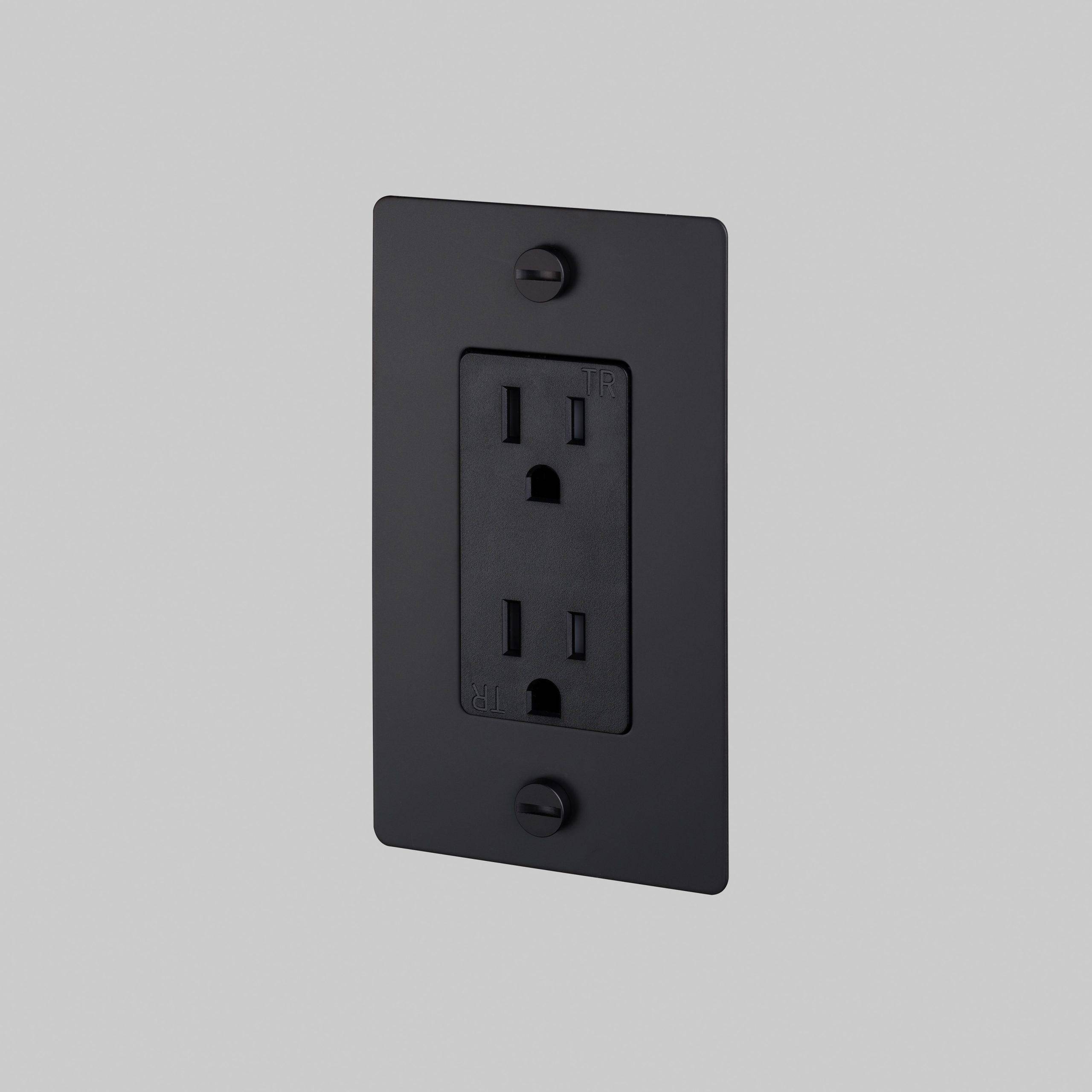 1G DUPLEX OUTLET / CROSS / WITHOUT LOGO / BLACK