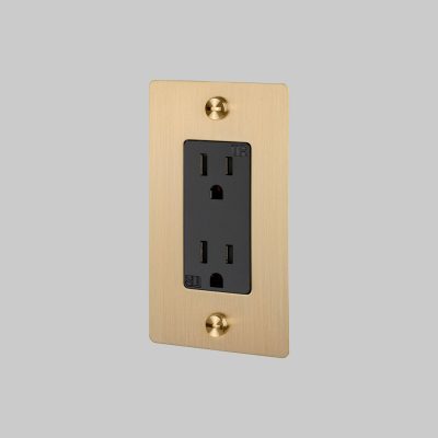 1G DUPLEX OUTLET / CROSS / WITHOUT LOGO / BRASS