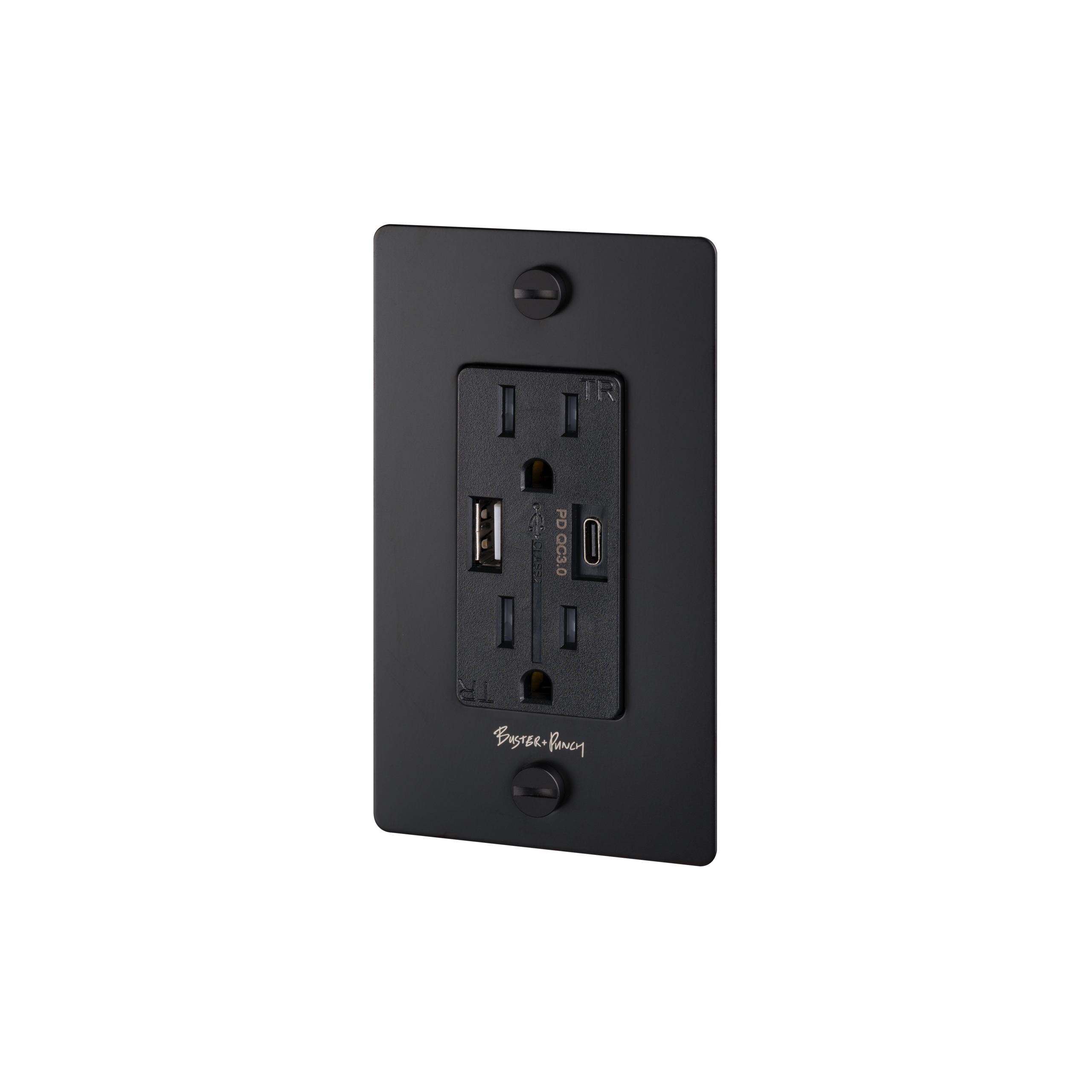 1G DUPLEX OUTLET / USB A + C / CROSS / WITH LOGO / BLACK - Image 4