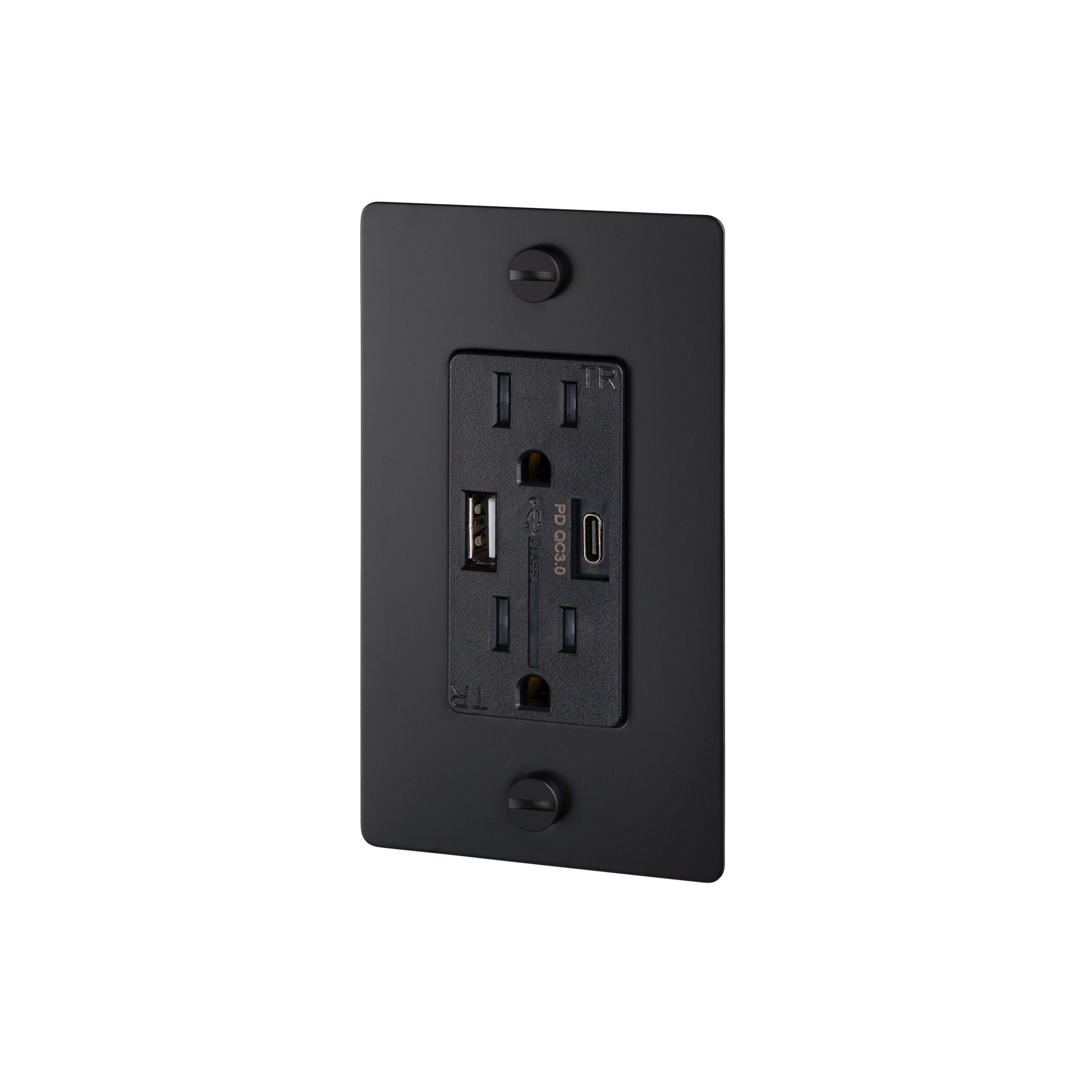 1G DUPLEX OUTLET / USB A + C / CROSS / WITHOUT LOGO / BLACK - Image 3