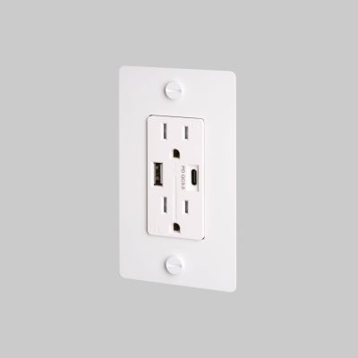 1G DUPLEX OUTLET / USB A + C / CROSS / WITHOUT LOGO / WHITE
