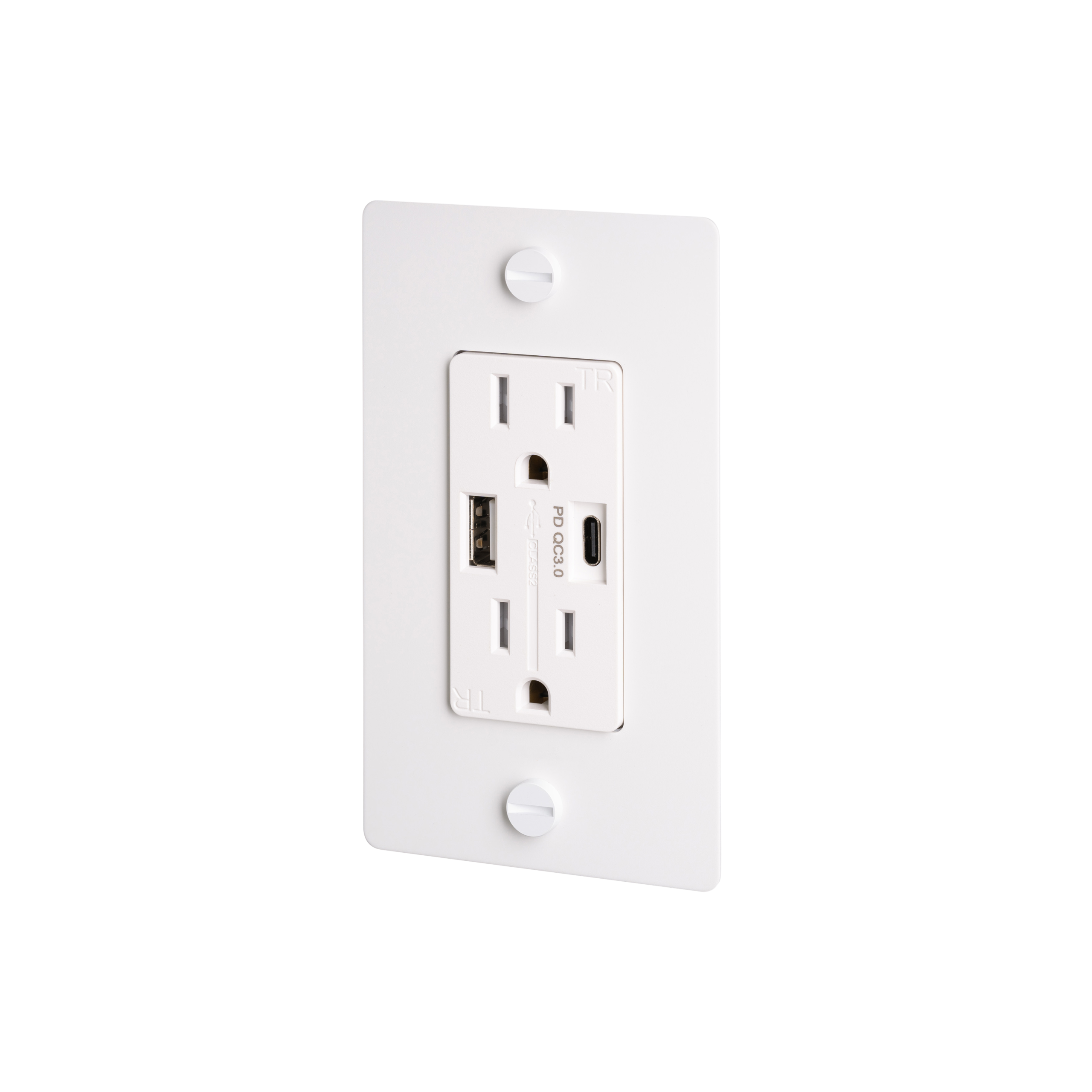 1G DUPLEX OUTLET / USB A + C / CROSS / WITHOUT LOGO / WHITE - Image 3