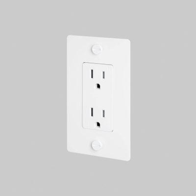 1G DUPLEX OUTLET / CROSS / WITHOUT LOGO / WHITE
