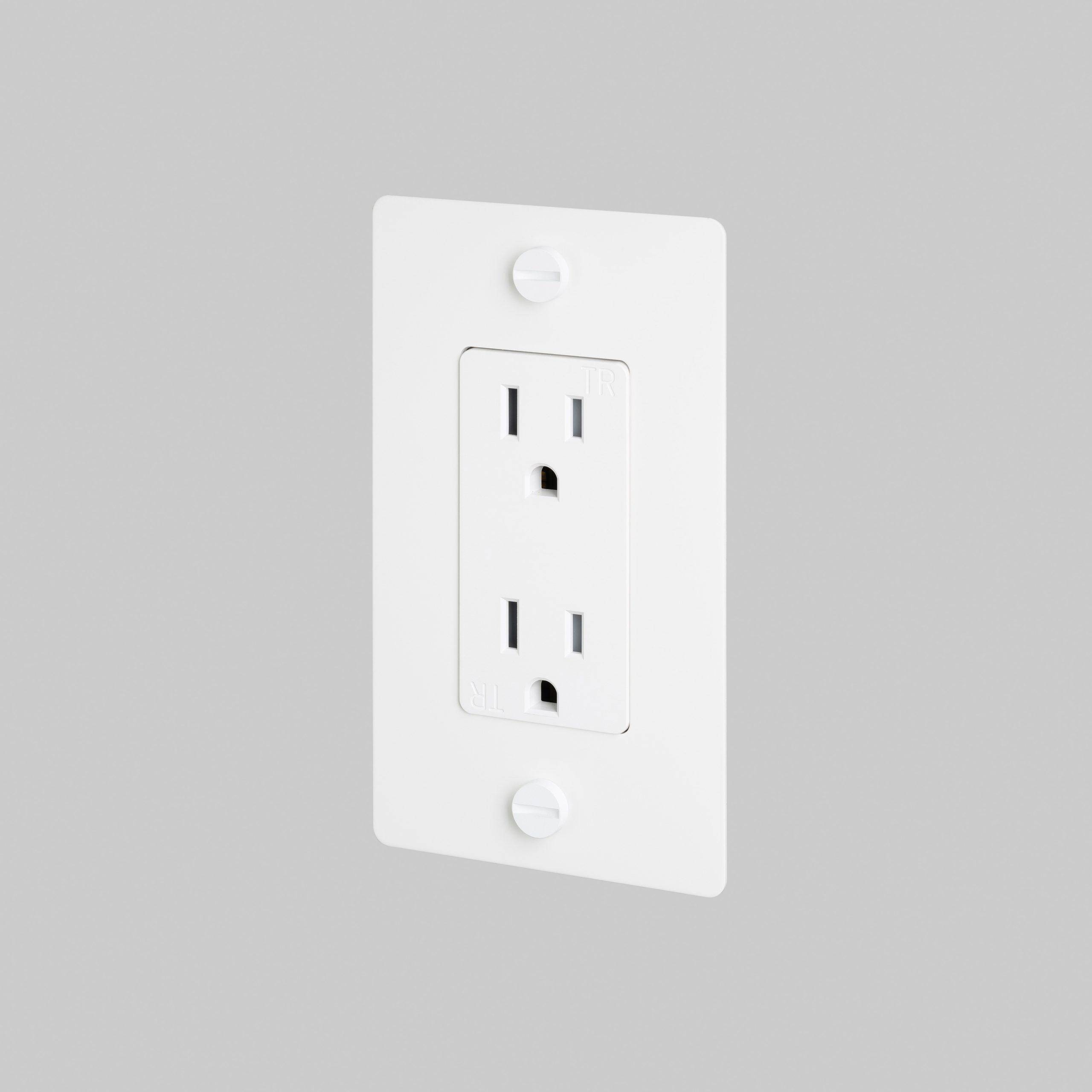 1G DUPLEX OUTLET / CROSS / WITHOUT LOGO / WHITE