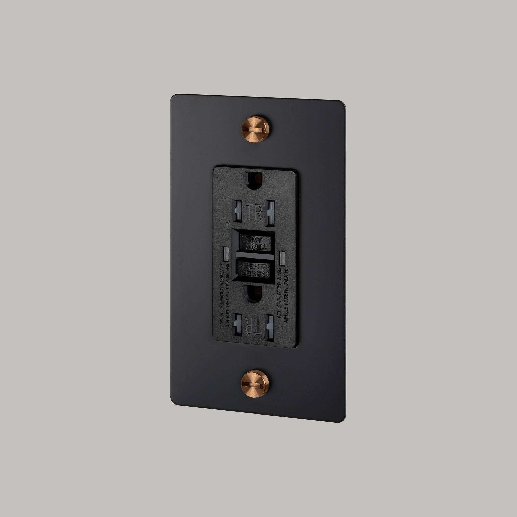 1G DUPLEX OUTLET / GFCI / CROSS / WITHOUT LOGO / BLACK / WARM SUNSET