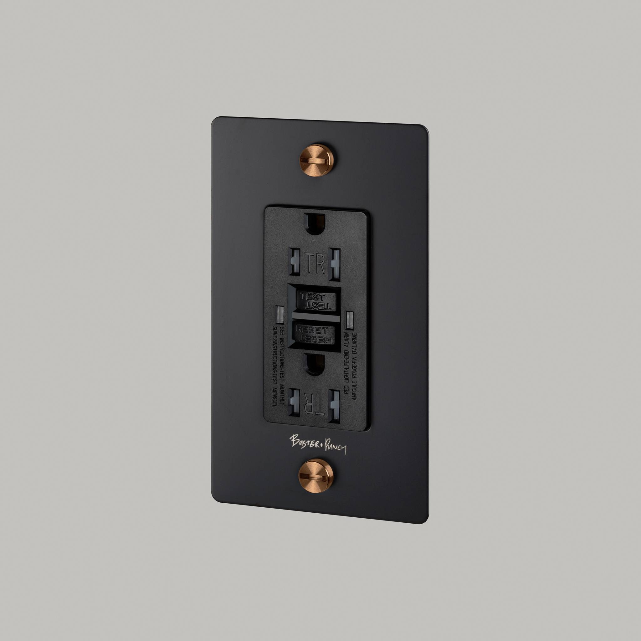 1G DUPLEX OUTLET / GFCI / CROSS / WITH LOGO / BLACK / WARM SUNSET