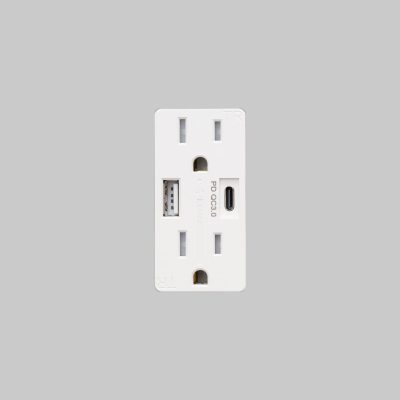 OUTLET MODULE / DUPLEX & 2 USB-A + C / WHITE