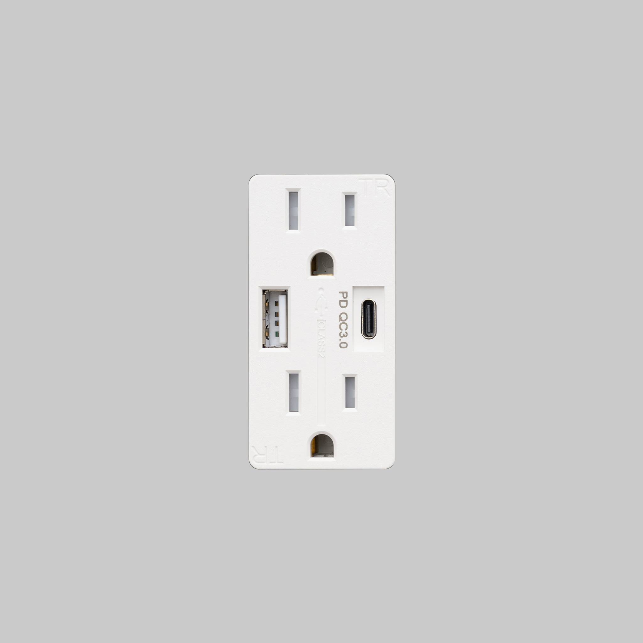 OUTLET MODULE / DUPLEX & 2 USB-A + C / WHITE