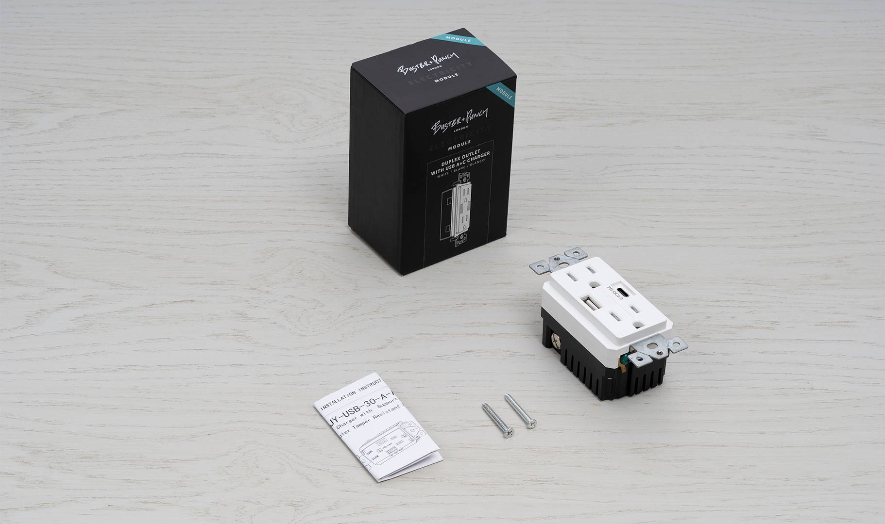OUTLET MODULE / DUPLEX & 2 USB-A + C / BLACK - Image 2